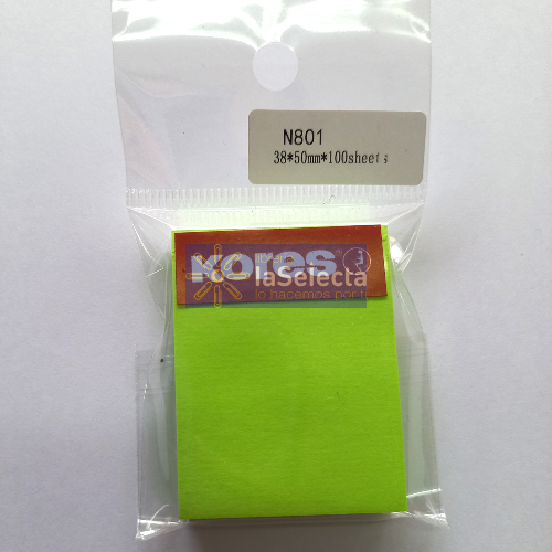 NOTAS ADHESIVAS 38X50 MM 100 HOJAS VERDE CLARO KORES